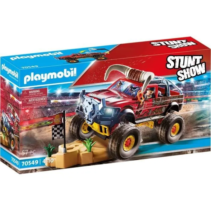 PLAYMOBIL - 70549 - Stuntshow 4x4 de cascade Taureau - Bleu - Mixte - 970g-0