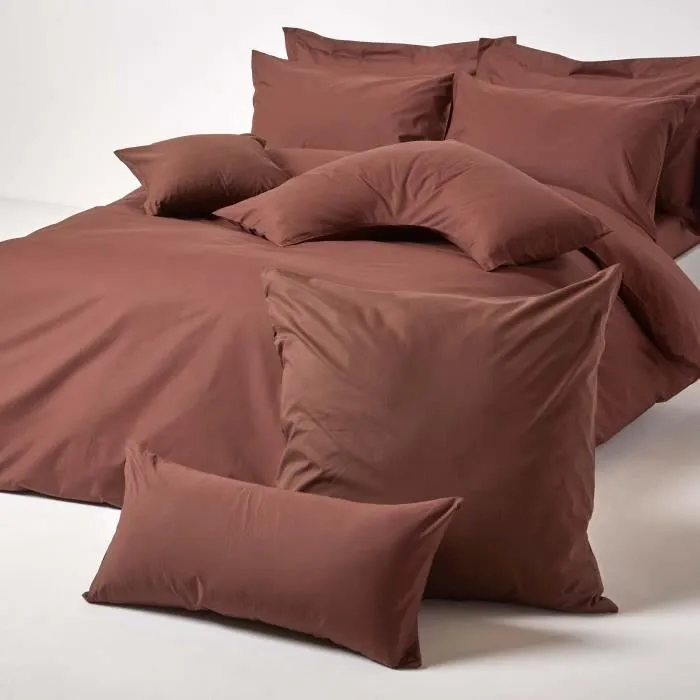 Taie d'oreiller - Homescapes - Chocolat - 40 x 80 cm - 100% Coton égyptien - 200 fils-3