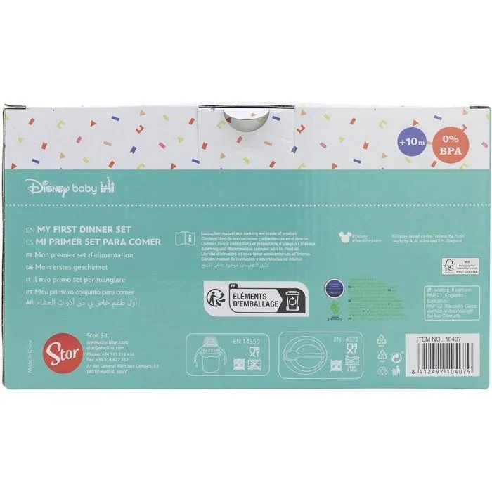 STOR Coffret cadeau Disney Mickey Mouse pour enfants, sans BPA, avec biberon, bol et cuillère, lavable et réutilisable-2