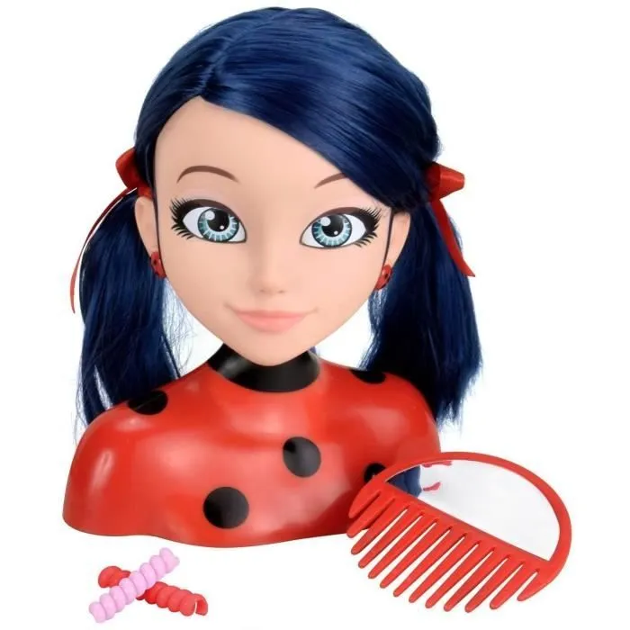 Tête à coiffer Miraculous Ladybug - BANDAI - Rouge - Licence Miraculous - Pour enfant à partir de 4 ans-1
