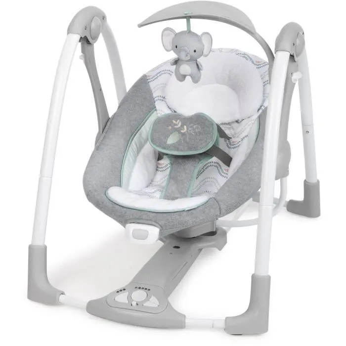 INGENUITY Balancelle Power Adapt Portable Swing - USB - Pliable - 61 x 77 x 53 cm - Multicolore - Dès la naissance-0