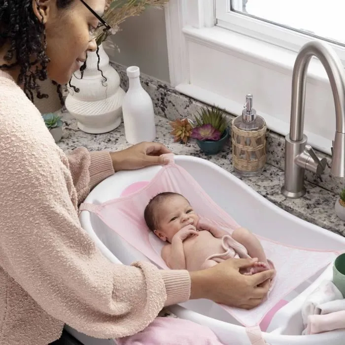 INGENUITY Baignoire bébé évolutive Deluxe rose, de la naissance jusqu'à 3 ans avec hamac bébé inclus-6