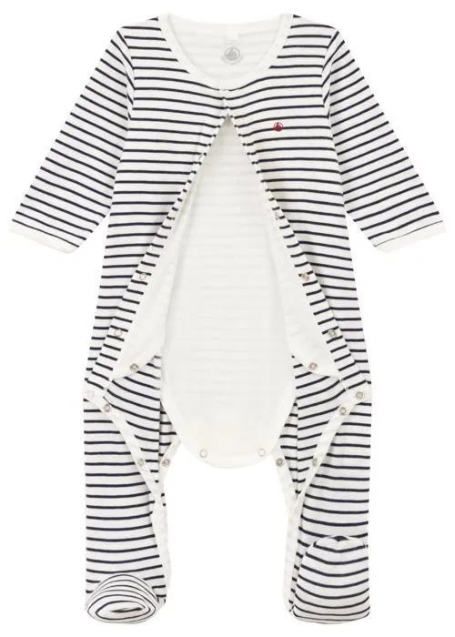 Housse de pyjama bebe - range-pyjama Petit bateau - A09IO - Pyjama Dors Bien, Marshmallow/Smoking, 0 Mois Mixte bébé-0