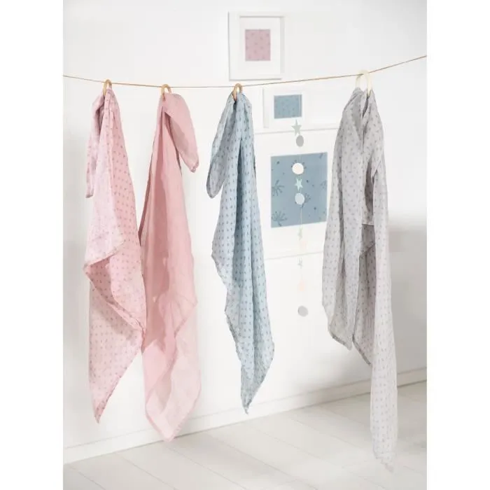 Lot de 3 Couches Lavables en Coton Bio - ROBA - Lil Planet - Rose - Fille-3