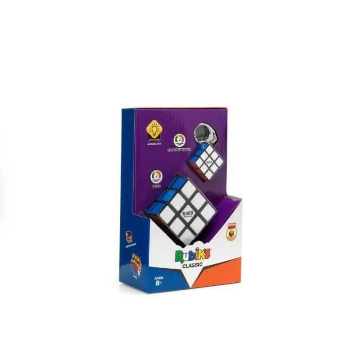 Coffret Rubiks Cube 3x3 + 1 Porte-Clés-0