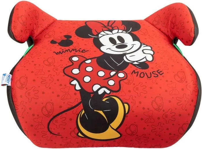 Tataway Siège auto rehausseur Disney Minnie Mouse i-Size ECE R129, sécurité enfant 125-150 cm, graphisme Minnie sur fond rouge-3