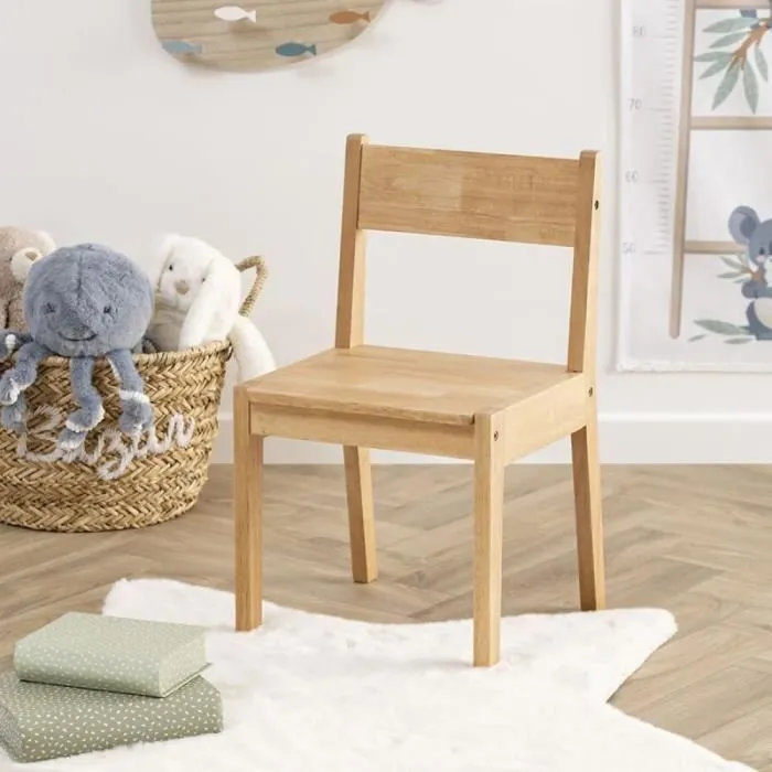 Chaise enfant "Robin" - hévéa - Marron - Atmosphera createur d'interieur-2