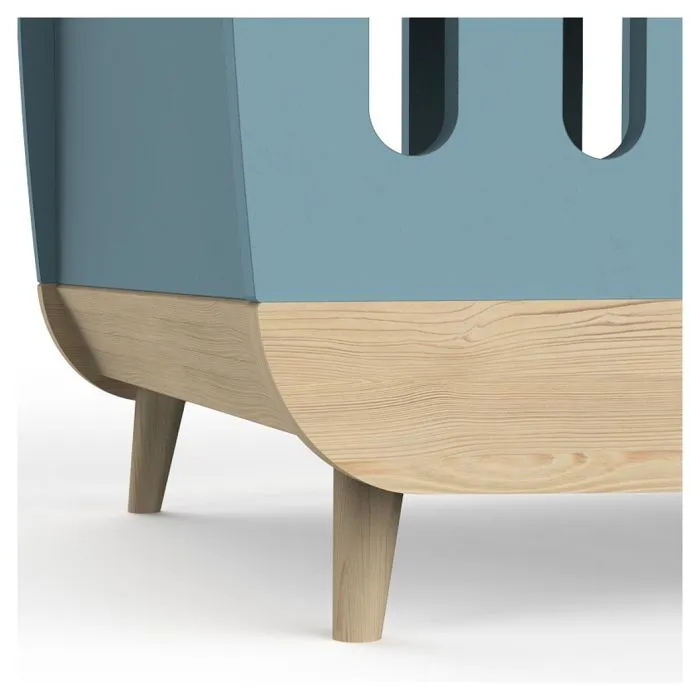 Créez un environnement de sommeil sûr et élégant pour votre petit avec le lit pour bébé de la série Firmiana. Le design bleu apai...-3