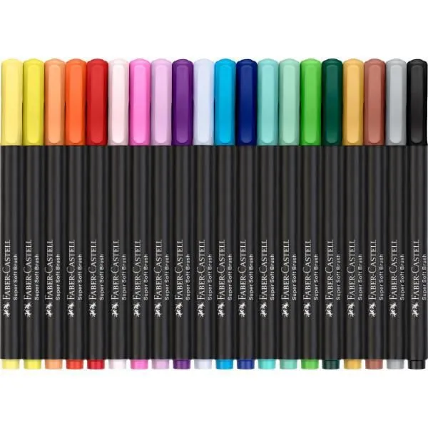 20 feutres de coloriage - Tous supports - Couleur vives - Faber-Castell - Black Edition-1