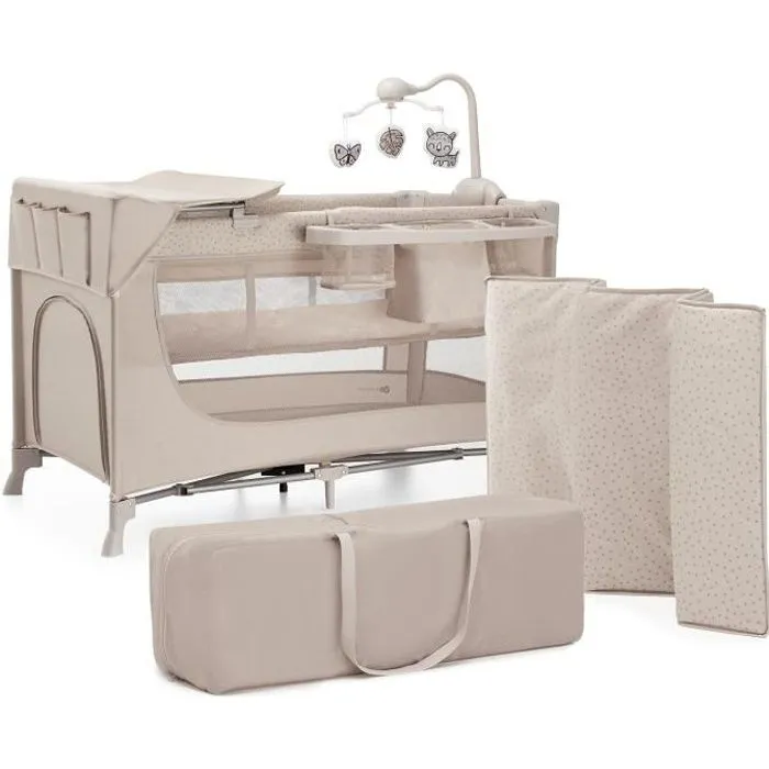 Kinderkraft Lit pliable 3 en 1 JOY 2 avec accessoires Beige-0