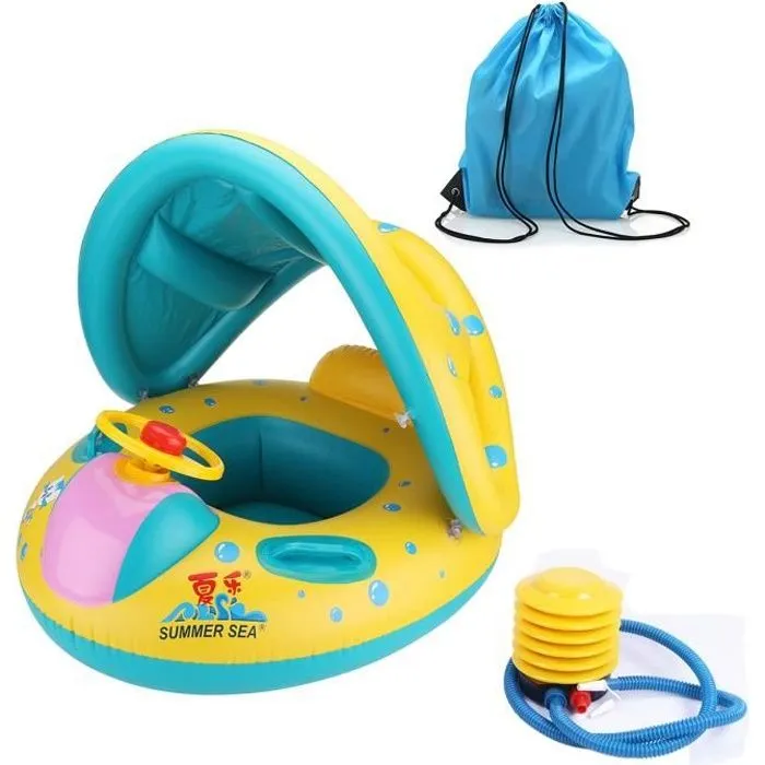 Parasol Baignoire Bouée bébé Gonflable Siège Bouée Parasol Voiture Bateau Nager Pisine Swim-0