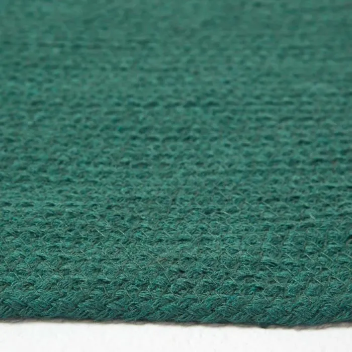 Tapis rond tissé à plat en coton Vert anglais, 120 cm-3