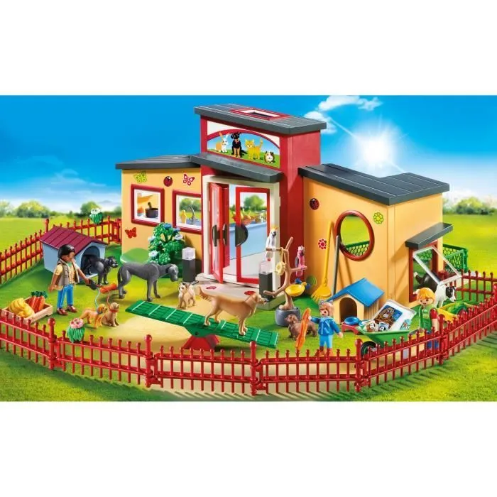 PLAYMOBIL 71599 Pension des animaux avec soigneurs et enfant, My Life, 72 pièces, Dès 4 ans-1