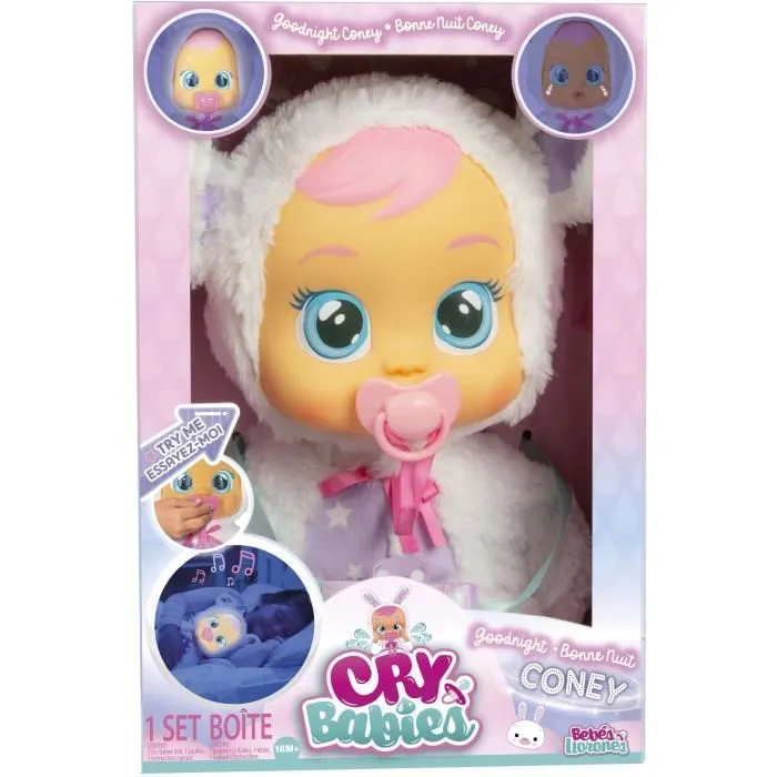 Veilleuse et berceuse Cry Babies - Good Night Coney - IMC TOYS - Blanc - Fille - 18 mois-0