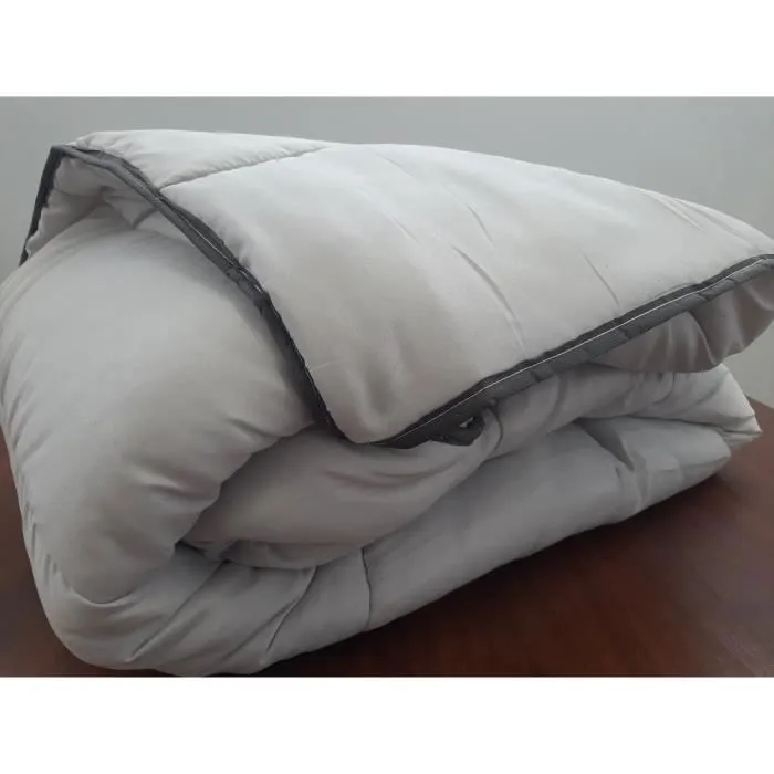 Couette légère Gris Perle - 2 personnes 220 x 240 - Spécial été - MORTREUX-1