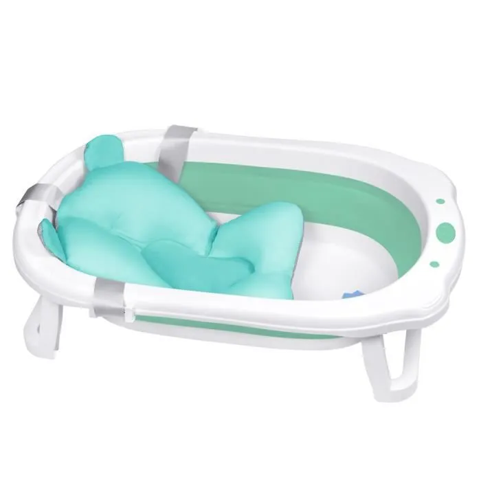 LARS360 Baignoire Pliable Bébé Pliante avec Coussin de Bain Baignoire Bébé Ergonomique pour Bébés et Nouveau-nés (Vert)-2