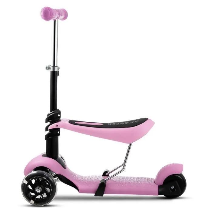 Trottinette Enfant Pliable 3 roues ANCHEER - Violet-1
