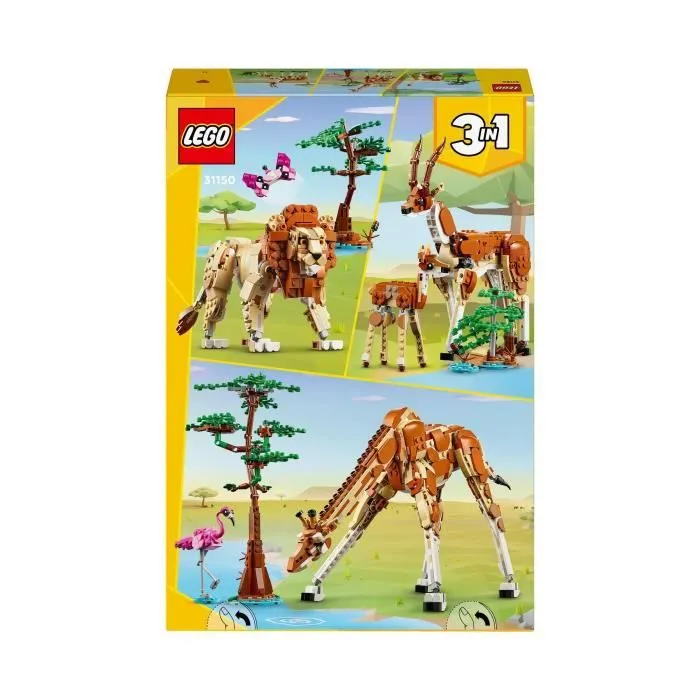 LEGO® 31150 Creator 3en1 Les Animaux Sauvages du Safari, Jouet avec Figurines d'Animaux, Girafe, Gazelles et Lion-5