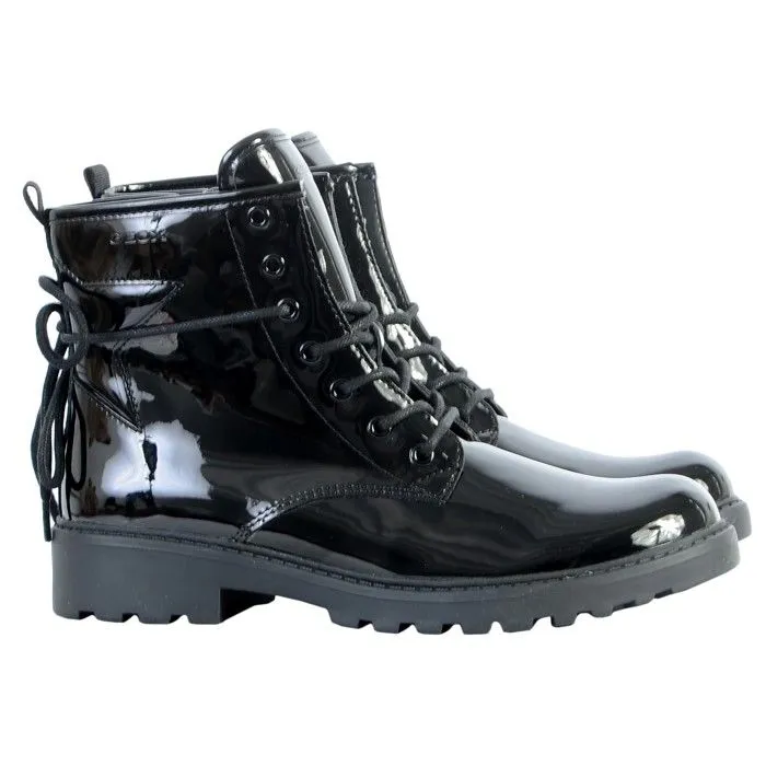 Bottine Enfant/Fille Geox Casey J9420G - Noir - Lacets - Cuir verni-2