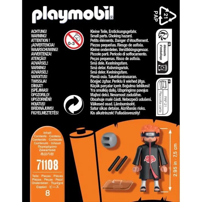 PLAYMOBIL 71108 Pain, Naruto Shippuden, Personnage de manga ninja avec accessoires-3