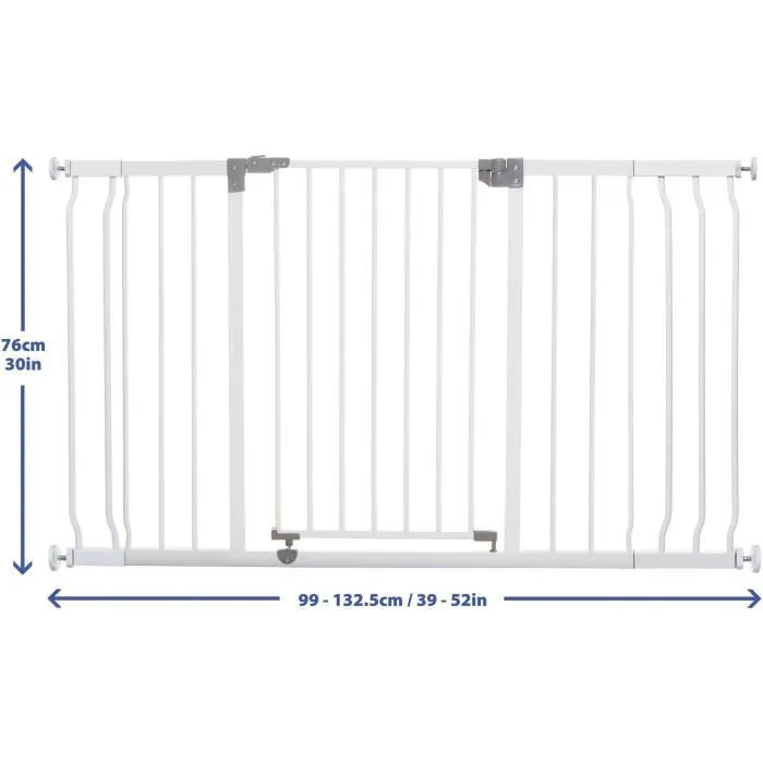 Barrière de sécurité - DREAMBABY - LIBERTY - 1 barrière + 2 extensions - 126-132,5 cm - Blanc-1