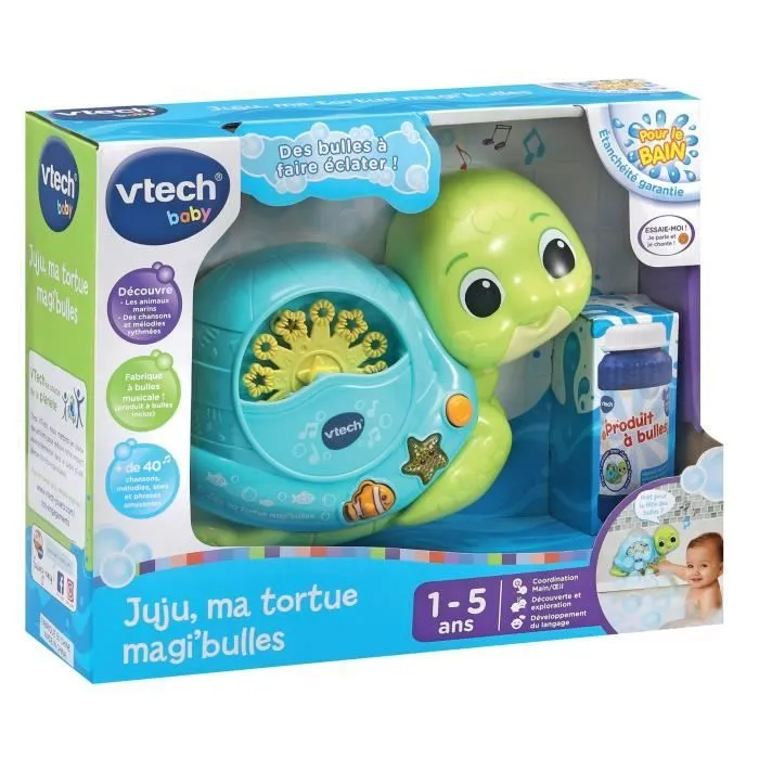 Tortue musicale VTECH JUJU MA TORTUE MAGI BULLES pour bébé de 1 à 5 ans-1