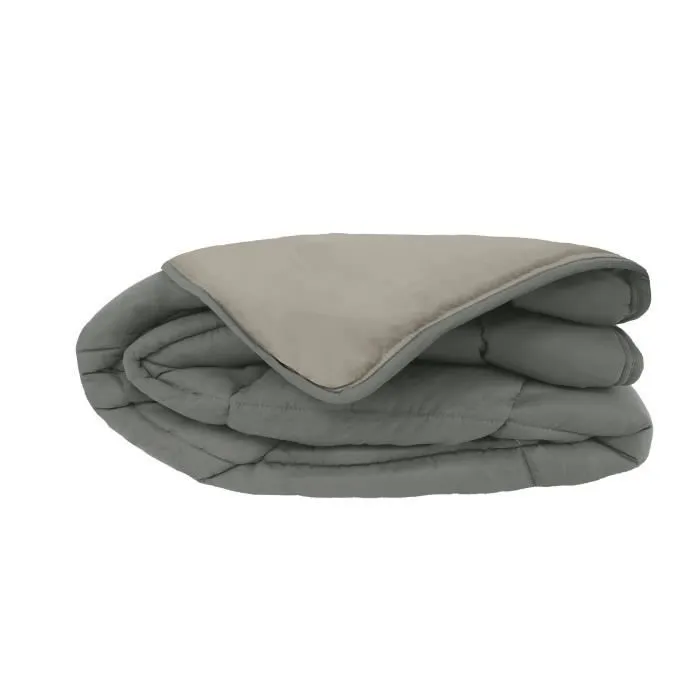 CALGARY Couette chaude Microfibre 400g/m² Gris & Argent 140x200cm-3