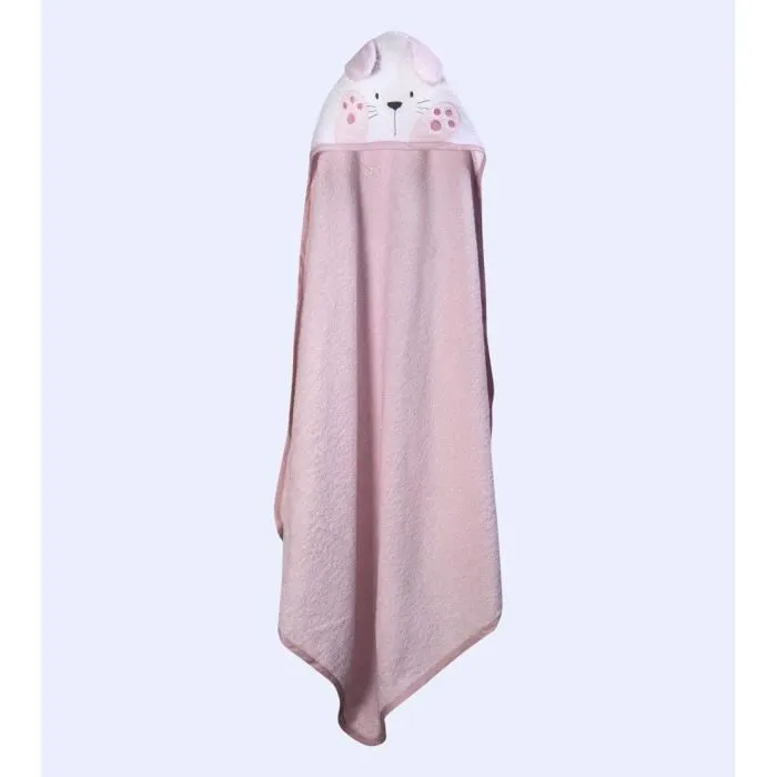 Cape de Bain pour Bébé TI TIN - 100x100 cm - Douce, Confortable, Absorbante - Rose-1