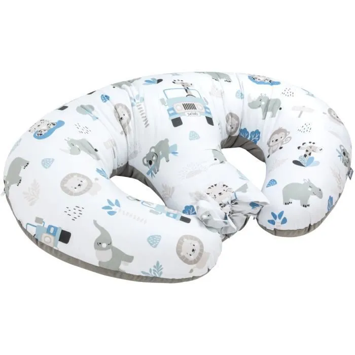Bellochi Coussin D'allaitement Jumeaux avec Housse Coussin Allaitement - 100% Coton - Safari-0