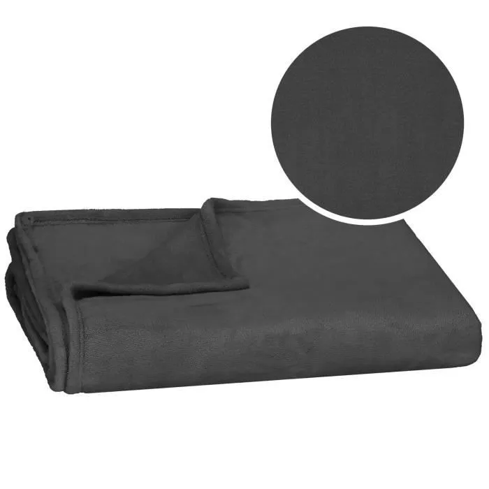 Couverture Couvre-lit Salon SPRINGOS® 200x220 cm - Moelleux et Doux - Graphite-0