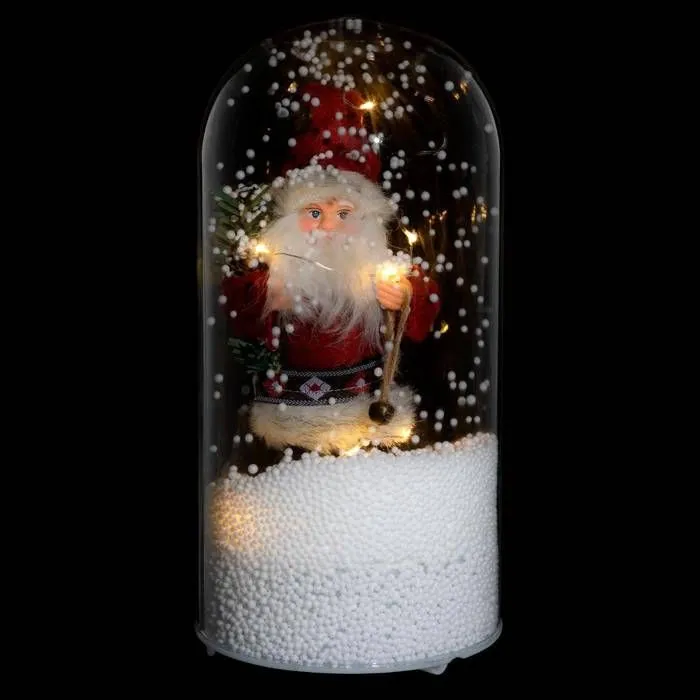 Décoration Intérieure - Feeric Christmas - Père Noël sous cloche animée - 10 LED - Multicolore - 25.3 cm-3
