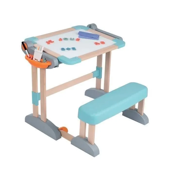 Smoby - Bureau Modulo Space - Transformable en Tableau Double Face - 80 Accessoires Inclus - Dès 3 Ans - 420304-0