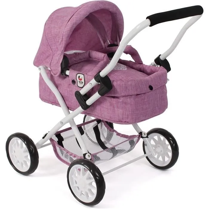 Poussette pour poupée SMARTY Jean rose-0