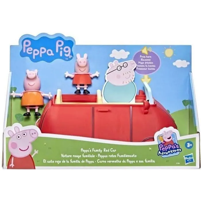 Voiture rouge familiale Peppa Pig - Jouet préscolaire avec figurines Maman Pig et Peppa - dès 3 ans-1