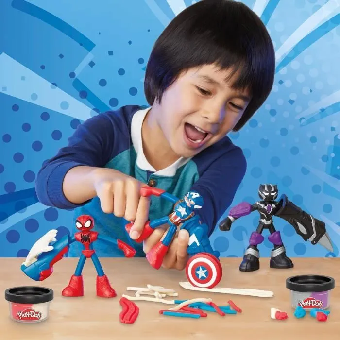 Coffret de loisirs créatifs - Play-Doh - Marvel - Super-héros - Figurines flexibles - 170 g de pâte à modeler-1