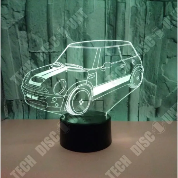 TD® Veilleuse 3D Tableau Bureau Lampes 3D Glow LED Décoratif USB Voiture 7 Couleurs-1