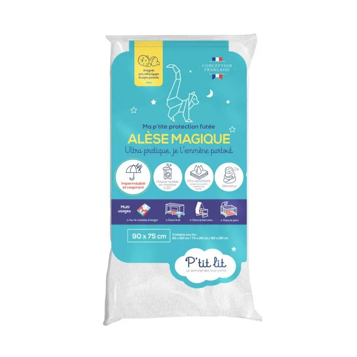 Alèse Bébé Imperméable Absorbante | Protège Matelas Lavable à 90°C - Tout type de lit : 60x120/70x140/40x80/90x190/50x90 90x75 Blanc-1