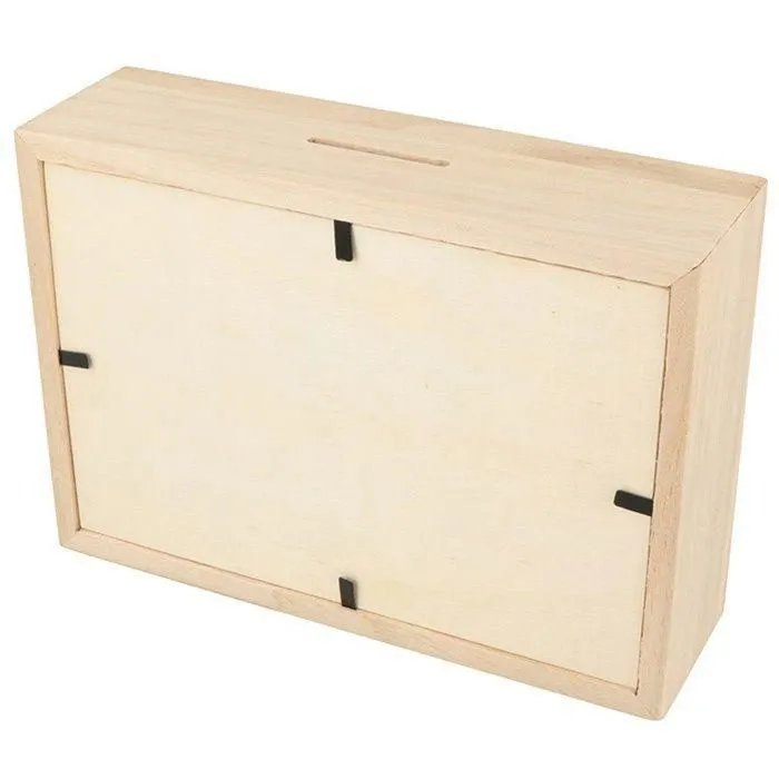 3 tirelires en bois à customiser 12 x 17 cm-0