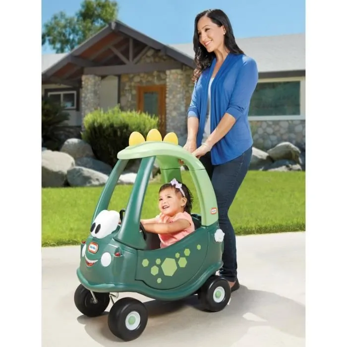 Little Tikes Cosy Coupe Dino vert - Voiture pour enfants - Portes fonctionnelles - 4 roues - Plancher à retirer & 1 klaxon - 18 mois-1