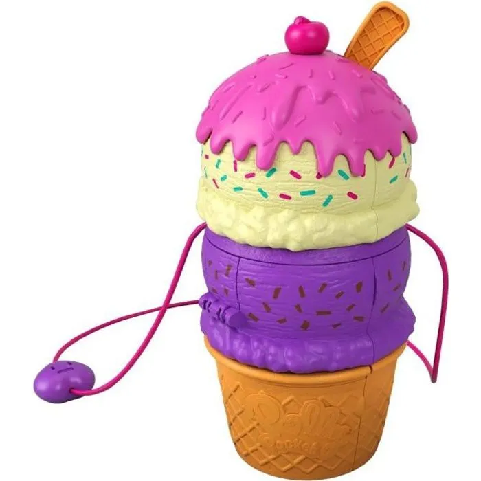 Polly Pocket - Coffret Multifacettes Glace, 3 niveaux et 25 accessoires surprise dont Polly et Lila - Mini-Poupée - Dès 4 ans-0