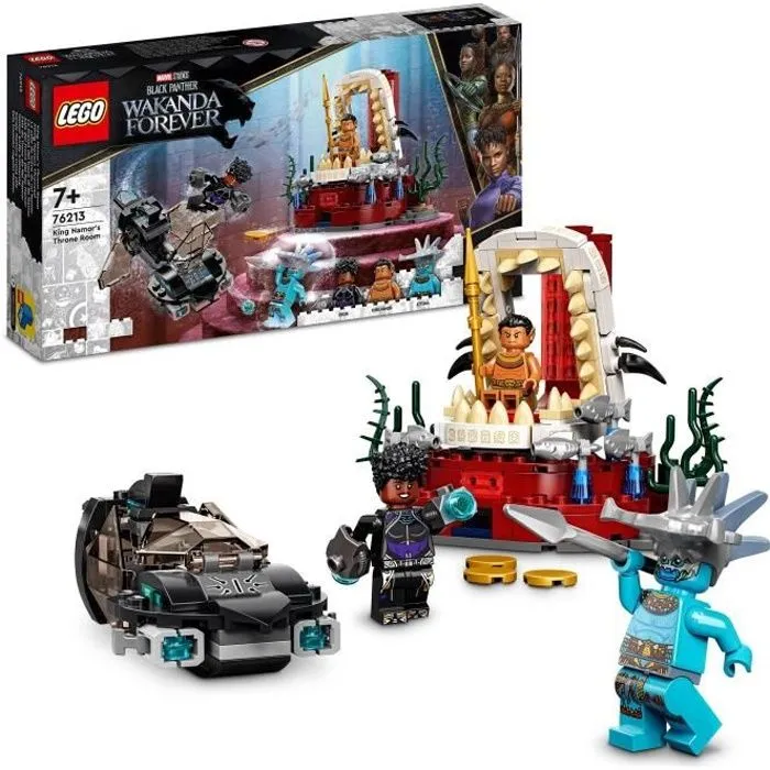 LEGO Marvel 76213 La Salle du Trône du Roi Namor, Jouet Sous-Marin, Figurines Black Panther-0