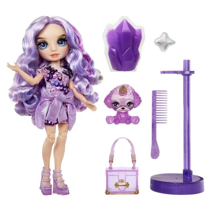 Rainbow High Poupée Mannequin avec Kit de Slime et Animal de Compagnie - Violet (Violet) - Poupée Pailletée 28 cm avec Kit de Slime-6