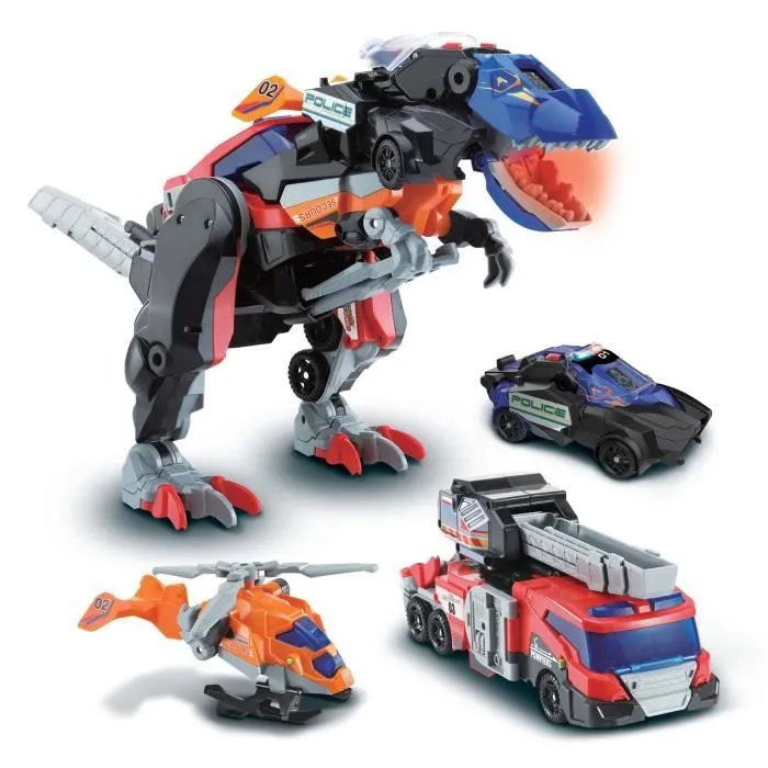Jouet assemblable VTECH SWITCH & GO COMBO - TRIO, le méga T-Rex SOS (3 en 1) pour enfant de 4 ans et plus-2
