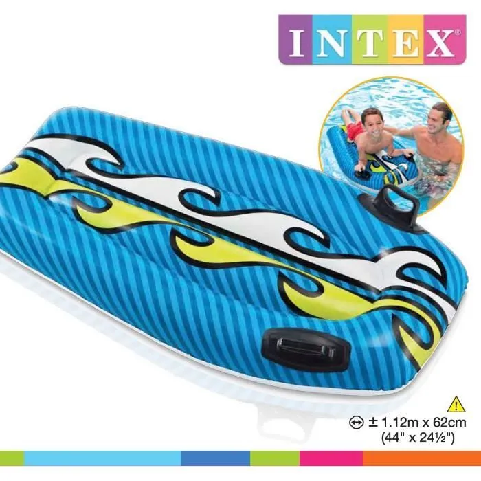 Bodyboard Gonflable Enfant - INTEX - 112x62 Cm - 2 Modèles Assortis - Garçon et Fille-0