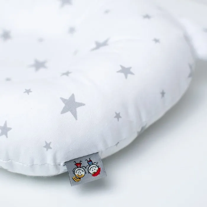 Coussin anti tête plate en coton  Blanc 30 cm x 25 cm-1
