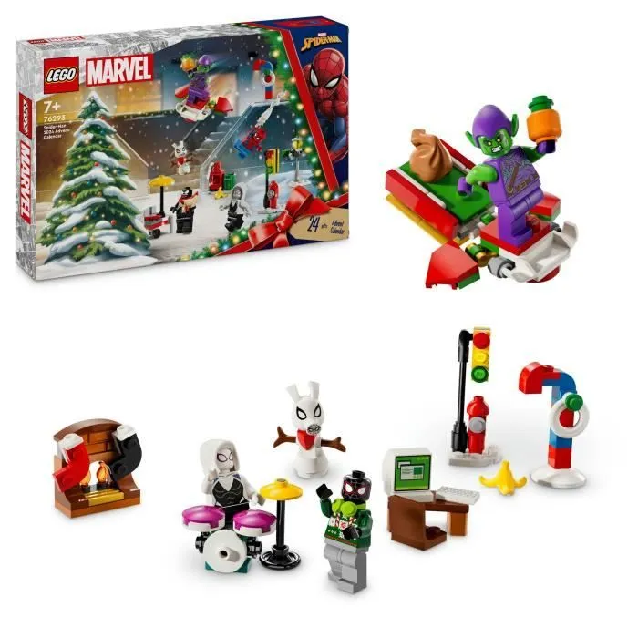 LEGO® Marvel 76293 Calendrier de l’Avent Spider-Man 2024 - Cadeau Festif pour Enfants-0