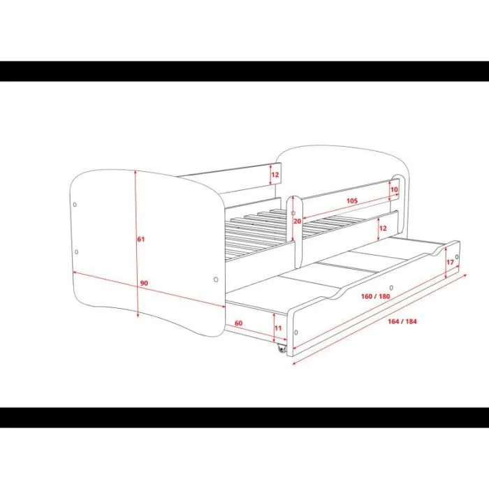 Kocot Kids Lit camion vert Babydreams avec tiroir matelas 160/80 - 5903282028524-2