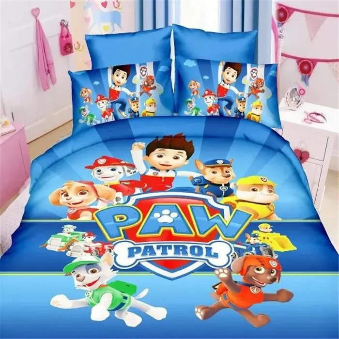 Parure de couette-Parure de lit enfant PAT PATROUILLE PAW Patrol-1 housse de couette 140*200 cm + 1 taie d'oreiller 48*74cm-1