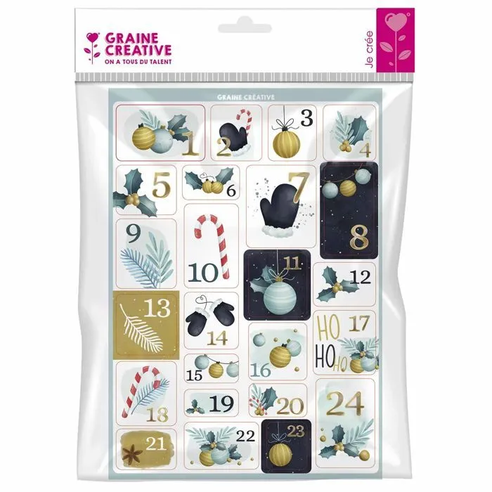 24 stickers Calendrier de l' Avent - Chic-0