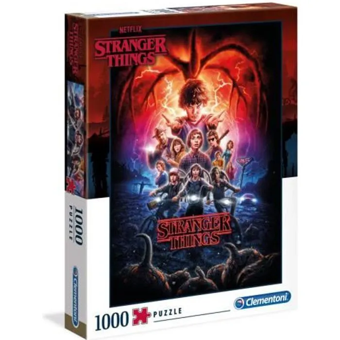 Puzzle - Stranger Things - 1000 pièces - CLEMENTONI - Cinéma et publicité - Rouge-0